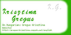krisztina gregus business card